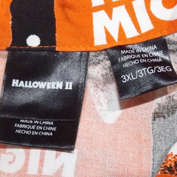 HALLOWEEN 2 Shirt, 3XL, Button front, Short sleeves, Pocket, Orange, Rayon - Picture 9 of 12